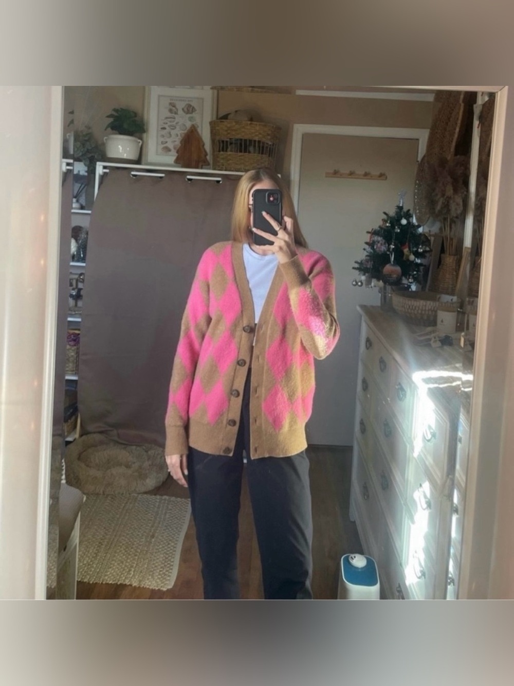 J.Crew Argyle V-neck cardigan sweater in Supersoft yarn size small retail $175 - Picture 6 of 13